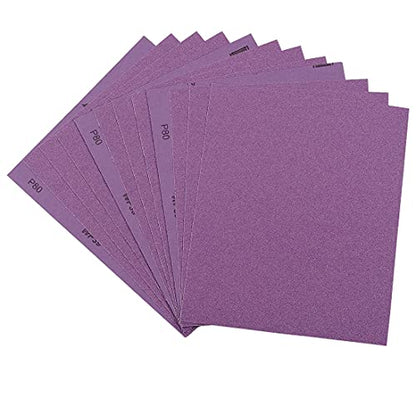 Sandpaper 80 Grit, Wet Dry Sanding Sheets 9 x 11 Inch, Advanced White Fused Alumina Abrasive Sander Paper for Wood Furniture Finishing, Metal Sanding, Automotive Polishing,12-Sheets - style: 80 Grit