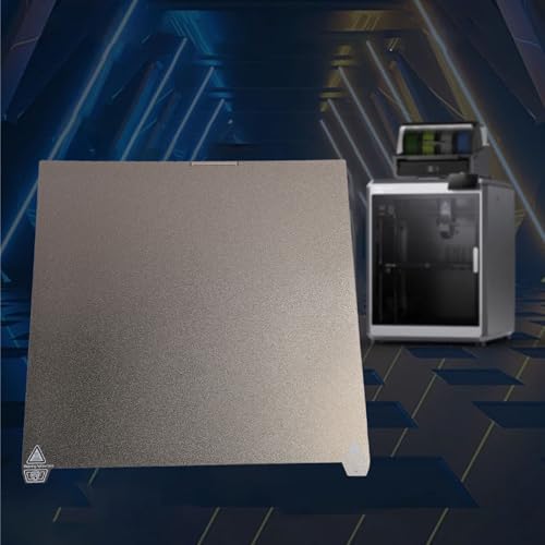 Textured PEI Build Plate,PEI PEO Build Plate, 370x370mm Double Sided Print Bed for K2 Plus with High Temperature Proof, Wide Compatibility, Simple Model Removal, for K2 Plus