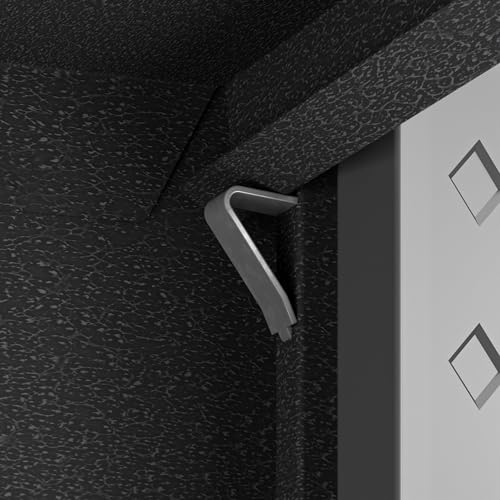 Manhattan Comfort Fortress Standing Cabinet Storage, Black/Gray - color: Black/Grey, style: Tall Cabinet
