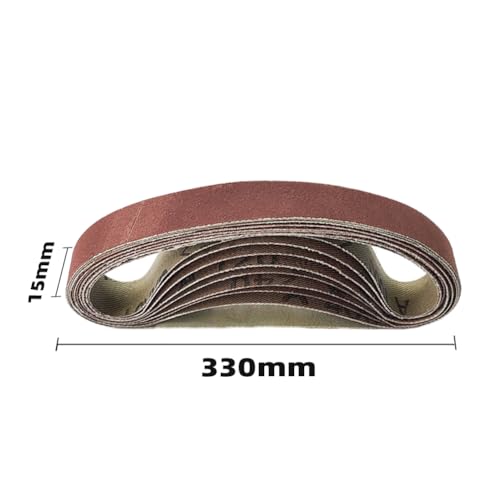 1/2 x 13 Inch Sanding Belts, 10 Pack Aluminum Oxide Abrasive Sandpaper, Multi-Grit Sanding Belts for Belt Sander, Ideal for Wood Metal Leather Polishing & Finishing