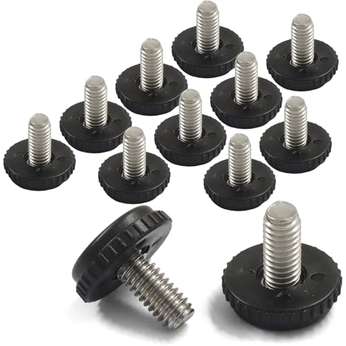 12 Pack 5/16"-18 Adjustable Furniture Leveling Feet, Screw-in - size: 5/16"-18