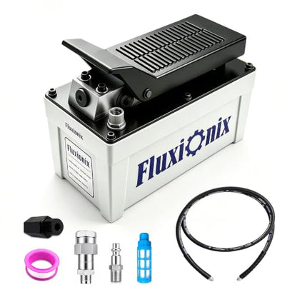 Air Hydraulic Pump 10,000 PSI, 1.7L Reservoir, NPT 1/4" Inlet, NPT 3/8" Oil Outlet,Hydraulic Pump Air Hydraulic Foot Pump with 6.6ft Pipe, Gray - color: Gray
