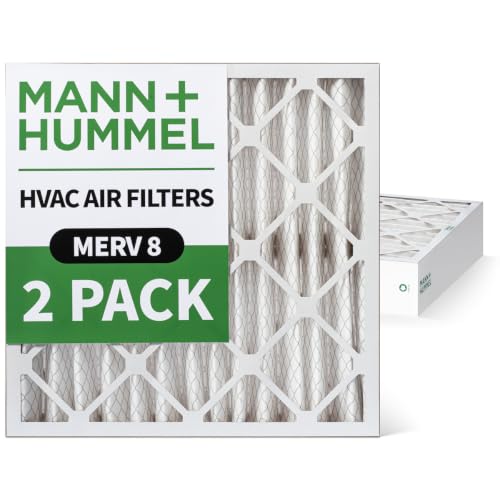 MANN+HUMMEL 24x24x4 MERV 8 Pleated 4" AC Furnace Air Filter. 2 Pack - style: 24 x 24 x 4