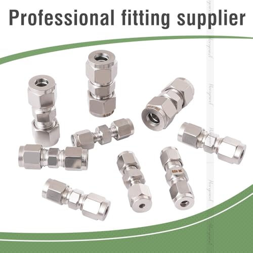 1/4 Inch OD Compression Fittings, 304 Stainless Steel, 2 Pack - size: 1/4 inch 2pcs