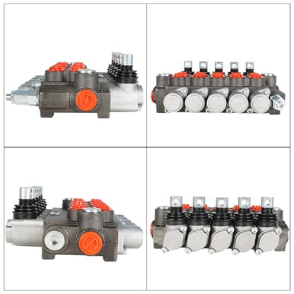 5 Spool Adjustable Hydraulic Directional Control Valve Monoblock Valve for Tractor Loader 13GPM 3600 PSI