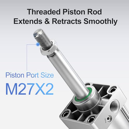 BAOMAIN Pneumatic Air Cylinder 5" Bore 15" Stroke SC125x380 - size: Stroke 14.96 inch(380mm)