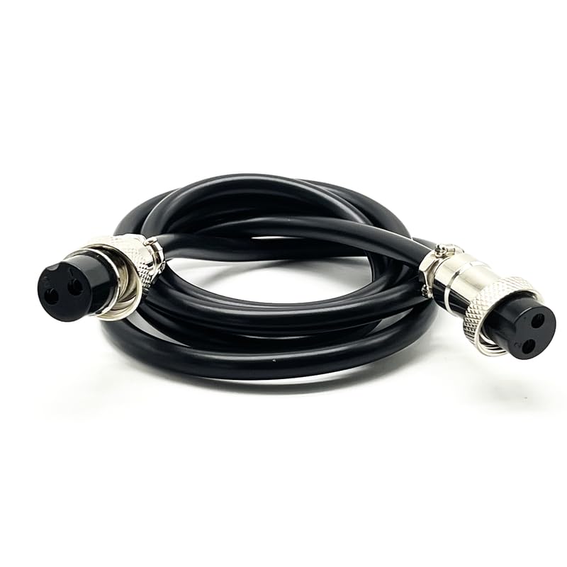 19.69 ft GX16 2 Pin Double Female Head Aviation Cordset, GX16 2Pins Female to Female Connector Electrical Cable Panel Mount Circular Metal Aviation Adapter Cordset for Ships 18AWG (6meter) - size: 19.69ft