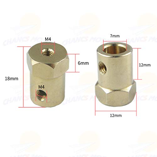 CHANCS 6 Pieces 7mm Motor Flexible Coupling Coupler Connector for Car Wheels Tires Shaft Motor Accessories - size: 6PCS, style: 7mm