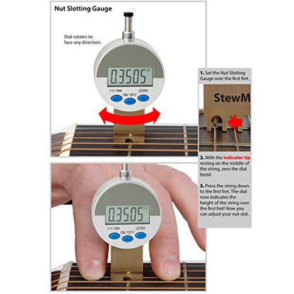StewMac Neck Relief & Digital Nut Slotting Gauge Set - Guitar Setup Tools - size: Neck Relief + Nut Slotting Gauge Set