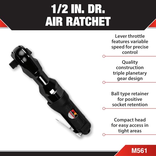 Performance Tool M561 1/2 in. Drive Air Ratchet - size: 1/2" Dr Air Ratchet