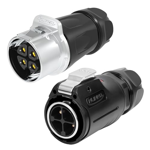 CNLINKO LP-24 4 Pin Circular Connector IP68 Waterproof Mating Plug Set - size: 4-Pin