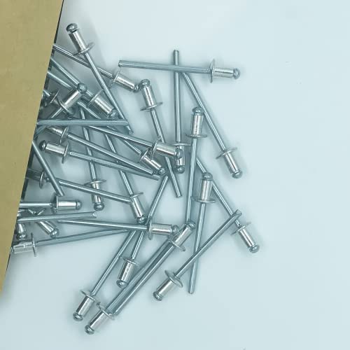 100 Pcs 5/32" x 1/4" Aluminum Pop Rivets, 4 x 6mm Blind Rivets, Aluminum Grip and Steel Mandrel - size: 5/32" x 1/4"