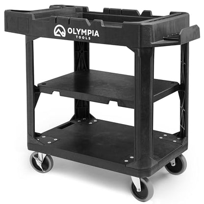 Olympia Tools 2-in-1 Heavy Duty Rolling Garage Utility Cart, Black, 660 Lb - size: 600 Lb