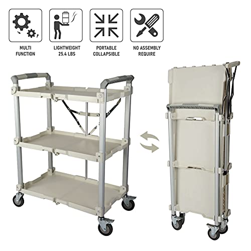 Olympia Tools 89-355 Pack N Roll Collapsible Service Cart, XL, 300LB Capacity, White - color: White, size: 300LB