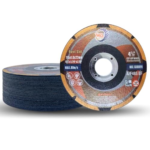 WA 30PACK - 4 1/2 inch x 0.045 in x 7/8'' Arbor, Fast Cut Series, Untra Thin Cutting Wheels for Metal & Stainless Steel Cut-Off Disc, Used On Angle Grinder Diameter, 115x1.0x22mm T41 Flat