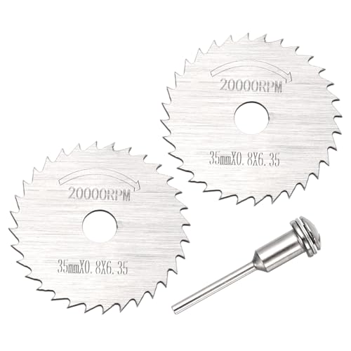 Cutting Wheel Set 2Pcs 1.38" 35mm Diameter HSS Circular Saw Blades - color: Silver, size: 1.38"(35mm) Diameter, 0.13"(3.2mm) Round Shank