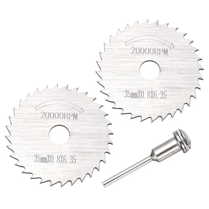 Cutting Wheel Set 2Pcs 1.38" 35mm Diameter HSS Circular Saw Blades - color: Silver, size: 1.38"(35mm) Diameter, 0.13"(3.2mm) Round Shank