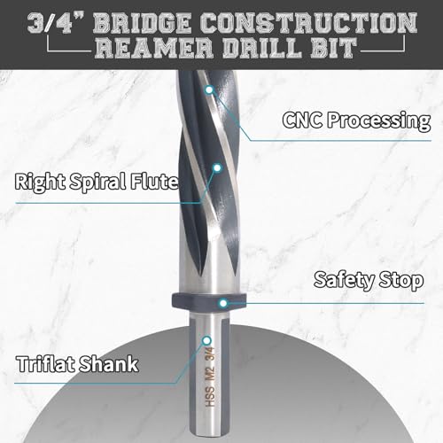 3/4" Durable Reamer Drill Bit M2 HSS - size: 3/4"
