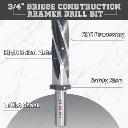 3/4" Durable Reamer Drill Bit M2 HSS - size: 3/4"