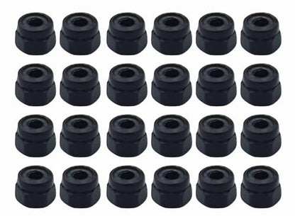 24 Pcs Fingerboard Locknuts Professional Self Lock Nuts with Nylons Insert (Black) - color: Black