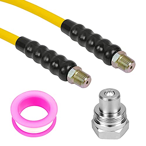 AMZCNC 10' 10000psi High Pressure Hydraulic Hose CH-604 Coupler 3/8" Thread Hydraulic Hose Assembly,1/4" ID x 10 ft - color: Yellow, size: 10' 10000 PSI 3/8"