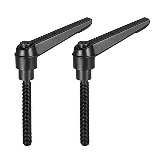 uxcell M8 x 65mm Handle Adjustable Clamping Lever Thread Push Button Ratchet Male Threaded Stud Knobs Locking Rotating Screw Handles Quick Release Bolt Black 2pcs - color: Black, size: M8 x 65mm