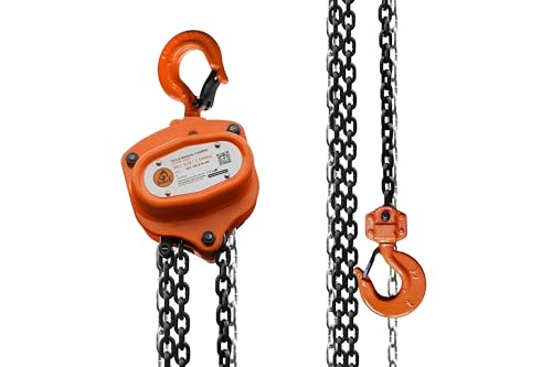 GORILA Hand Chain Hoist 1100LBS 10FT (0,5 Ton 3 Meters) with 2 Heavy Duty Hooks and Forged Locks | Safety Factor 4:1 | Since 1989 - size: 1100lbs - 10ft / 0,5t - 3m
