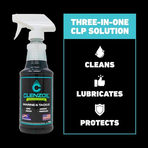 CLENZOIL Marine & Tackle - Fishing Gear Oil Lubricant - for Fish Care Reels, Boat Motors, Downriggers & More - Easily Oils Applicator - size: 16 oz Trigger Spray
