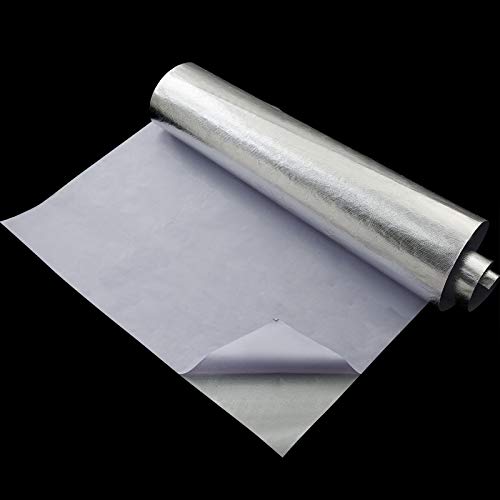 BBTO Heat Reflective Sheet Adhesive Backed Aluminized Fiberglass Heat Shield Tape Protection Barrier Heat Shield Resistant Material for Hose and Auto Use Heat Insulation Sheet(Silver, 12 x 24 Inch) - color: Silver, size: 12 x 24 Inch
