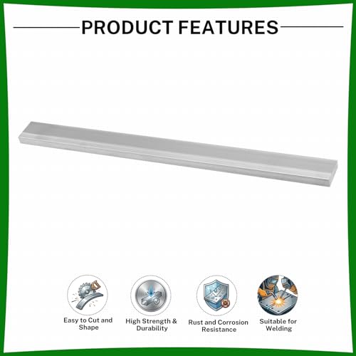 6061 Aluminum Flat Bar, 0.3" Thickness X 1" Width X 16" Length Aluminum Flat Plate, Solid Aluminum Bar for Crafting, Industrial Building - size: 0.3" X 1" X 16"