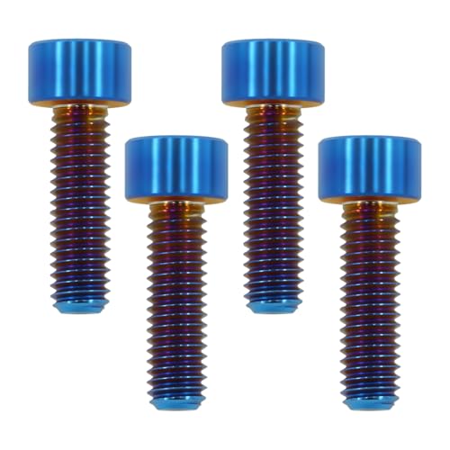 M6x20 Titanium Bolts Hex Socket Cap Screw, Burnt Blue, 4PC - color: Burnt Blue, size: M6X20