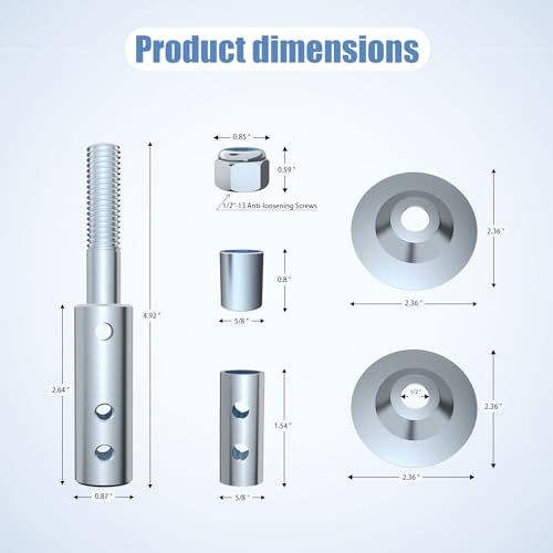 Neeki 5" Bench Grinder Motor Shaft Extension for Polishing,Short - style: Short（5“）