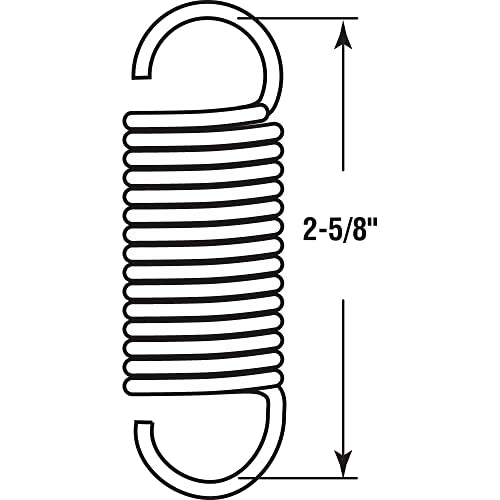 Prime-Line SP 9617 Extension Spring, Spring Steel Construction, Nickel-Plated Finish, 0.105 GA x 3/4 in. x 2-5/8 in., Single Loop Open (2 Pack)
