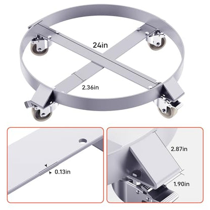 55 Gallon Steel Drum Dolly,Heavy Duty 1000lbs Load Capacity, Barrel Dolly Cart Drum Caddy for 55 Gallon Drum,Hand Truck Dollies with Steel Frame 4 Swivel Casters Wheel, for Warehouse Drum