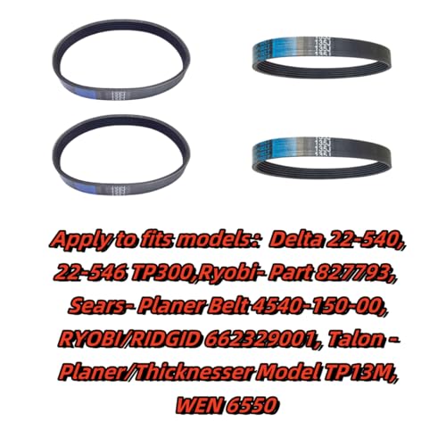 4 Pack 135J6 Planer Replacement Drive Poly V Belt 135J6 for Delta 22-540 22-546 TP300, Ryobi AP10, Wen 6550 - color: 4 Pack 135j6 Planer Drive Belt