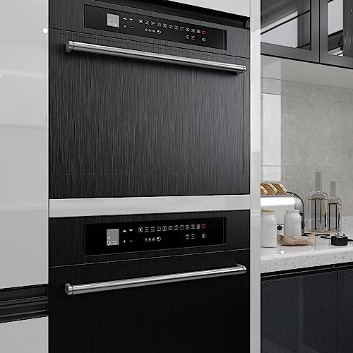 Livelynine Brushed Black Peel and Stick Wallpaper Stainless Steel Contact Paper for Appliances Dishwasher Refrigerator Door Covers Fridge Vinyl Wrap Waterproof Kitchen Counter Top Cover 15.8x78.8 - size: 15.8"W x 78.8"L