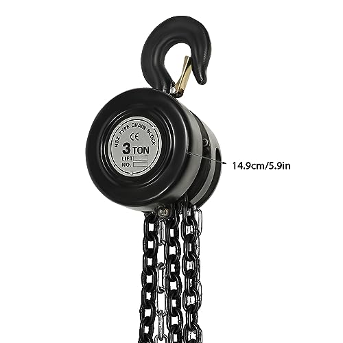 Hand Chain Hoist, 3 Ton 6614 Lbs Capacity 10 Feet Manual Chain Hoist with 2 Heavy Duty Hooks, Manual Lever Chain Hoist for Warehouse Building Automotive Machinery, Black - style: Black