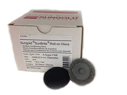Sungold Abrasives 74910 Non Woven Surface Conditioning R-Type Quick Change Disc, 3-Inch, Grey (25/box) - color: Grey Super Fine, size: 3 in.