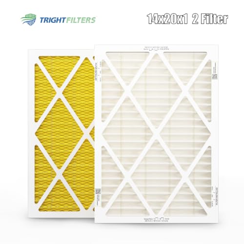 TRIGHTFILTERS 14x20x1 Air Filter MERV 11 HVAC Furnace Filter Pleated 2 Pack - size: 14x20x1