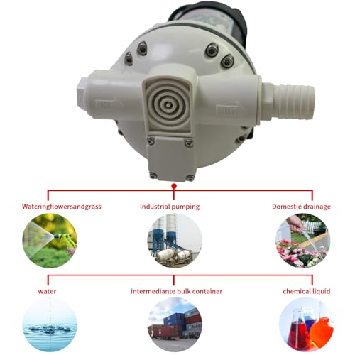 Sachiel DC 12V DEF Transfer Pump for Diesel Exhaust Fluid, Diaphragm Irrigation Self-Priming Electric Water Pump, Chemical Transfer Compatible, 400W, 10.6 GPM, 36ft Lift - style: 12V DEF TRANFER PUMP