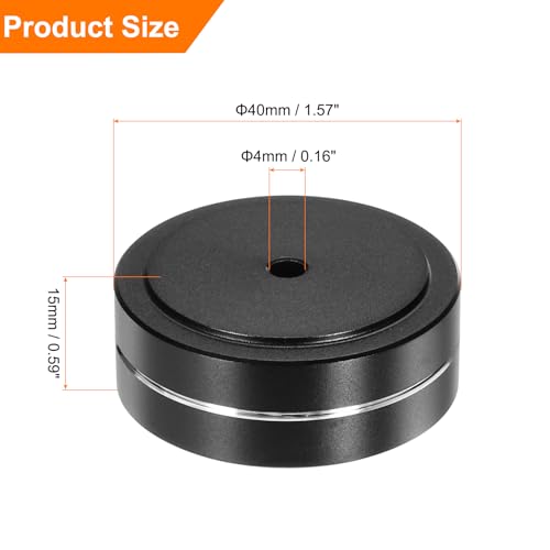 MECCANIXITY 4 Pcs Subwoofer Isolation Pad, 40x15mm Speaker Isolation Pad Feet Speaker Spikes Turntable Audio Studio Monitor Isolation Pad for Audio Equipment, M4 Screws Black