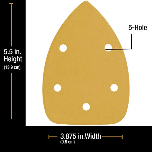Dura-Gold Mouse Detail Sander Sandpaper Sanding Sheets, 5 Hole, 180 Grit - size: 180-Grit