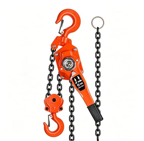 Manual Lever Chain Hoist 3 Ton 6600 lbs, Come Along G80 Galvanized Steel, Double Pawl Brake Lever Hoist with Auto Chain Leading & 360° Swivel Hook for Garage Factory Warehouse（10 Ft ） - size: 3T*10FT