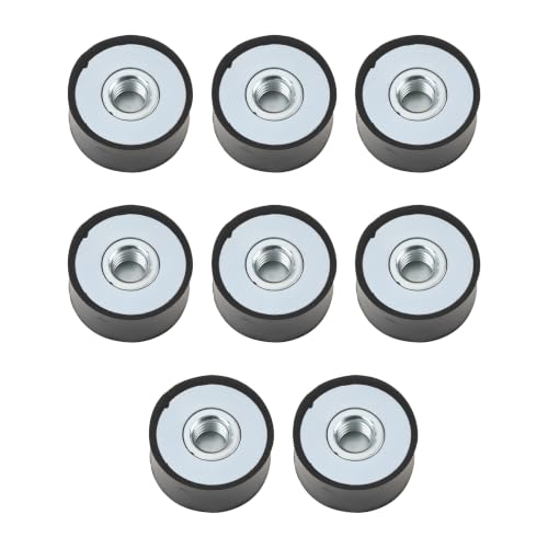 8pcs Rubber Vibration Isolator Mounts M6 x 20 x 10 mm Flat Base Feet Compatible with Machines