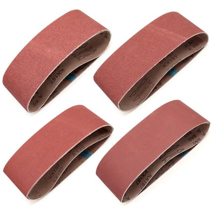 4x24 Inch Sanding Belts for Belt Sander, 5 Each of 40 80 120 240 Grit 20Pcs - size: 4x24 inch