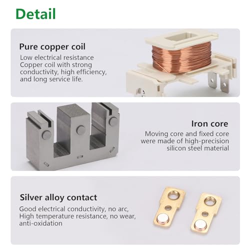 Wengart Air Conditioner Contactor,24V Coil 2 Pole 30 Amp Compatible with Condenser,Compressor,Air Conditioner,Refrigeration Systems,Heat Pump