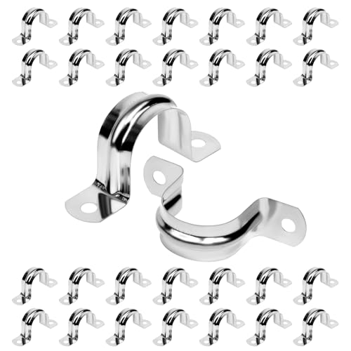 30Pcs 1-1/4 Inch Stainless Steel Conduit Clamps - size: 1-1/4 inch（32 mm）30 pcs