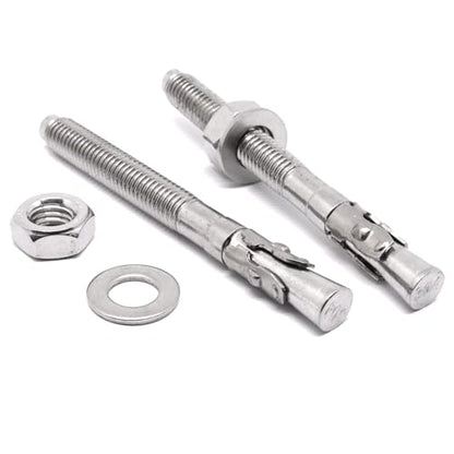 3/8" x 4" Concrete Anchors, Stainless Steel Wedge Anchors Concrete Bolts Heavy Duty Fasteners for Cement (8pcs) - size: 8pcs 3/8" x 4"