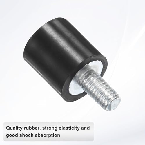 M METERXITY 4-Pack Rubber Mounts D8mmxH8mm Male Vibration Isolators Cylindrical Shock Absorber W M3 x 6mm Studs for Air Compressor/Car/Pump/Boat/Garage Motor/Bobbins Rubber Isolators - size: M3 x 6mm, 8mm x 8mm