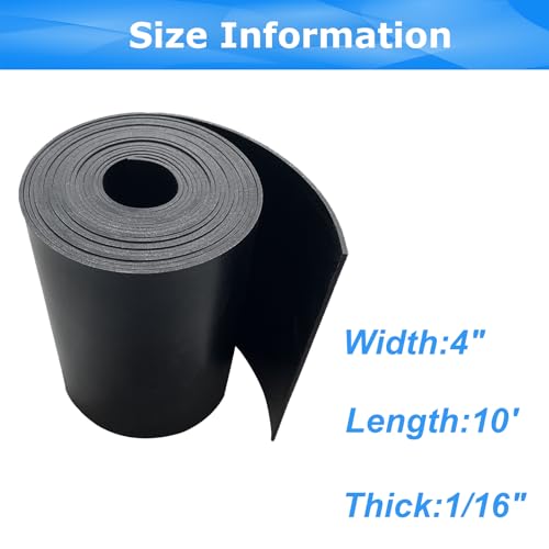 Solid Rubber Sheets,Rolls & Strips 1/16 (.062)" Thick X 4" Wide X 10'Long - size: 4"X10'X1/16", style: No Adhesive